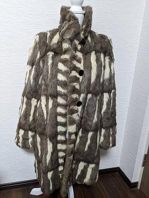 271　ロシアリス　毛皮　リバーシブル　シルク　コート　ライナー　リアルファー