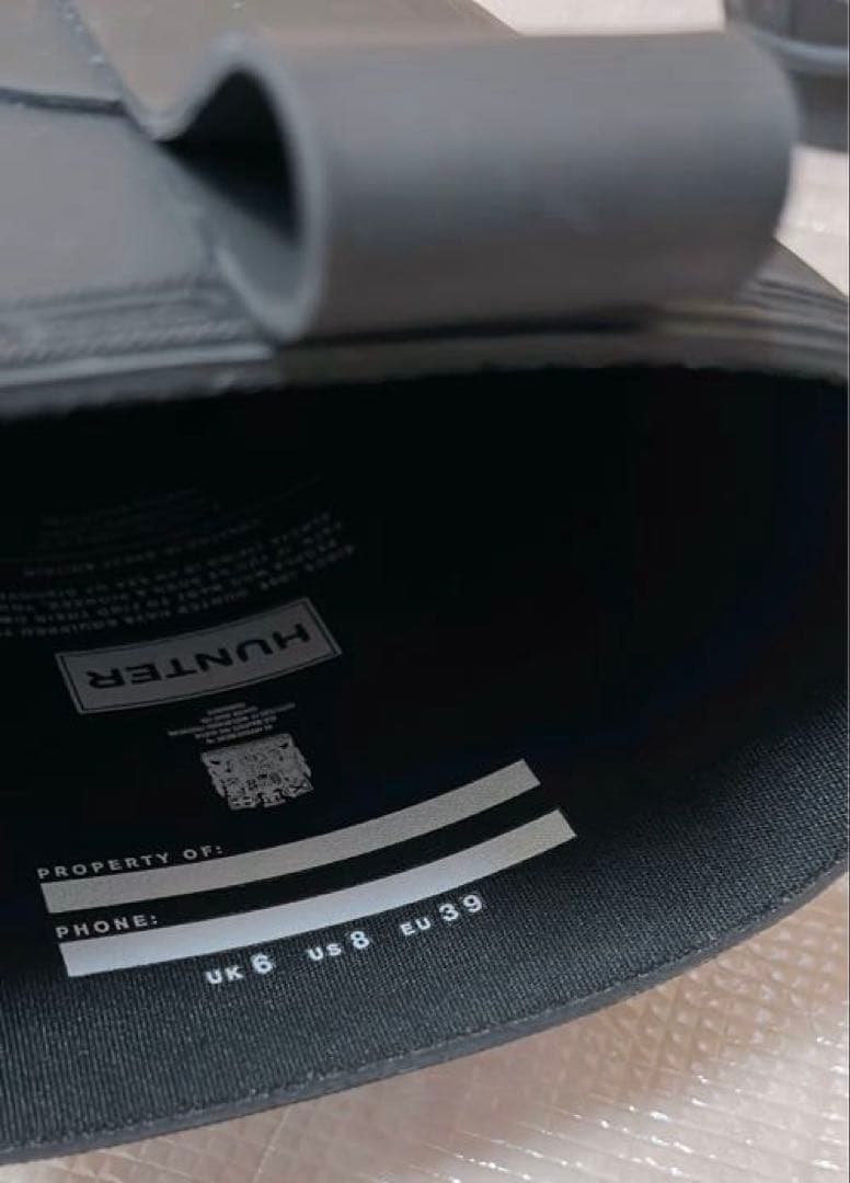 HUNTER ハンター ブラック ロングブーツ レインブーツ バックル付き 39