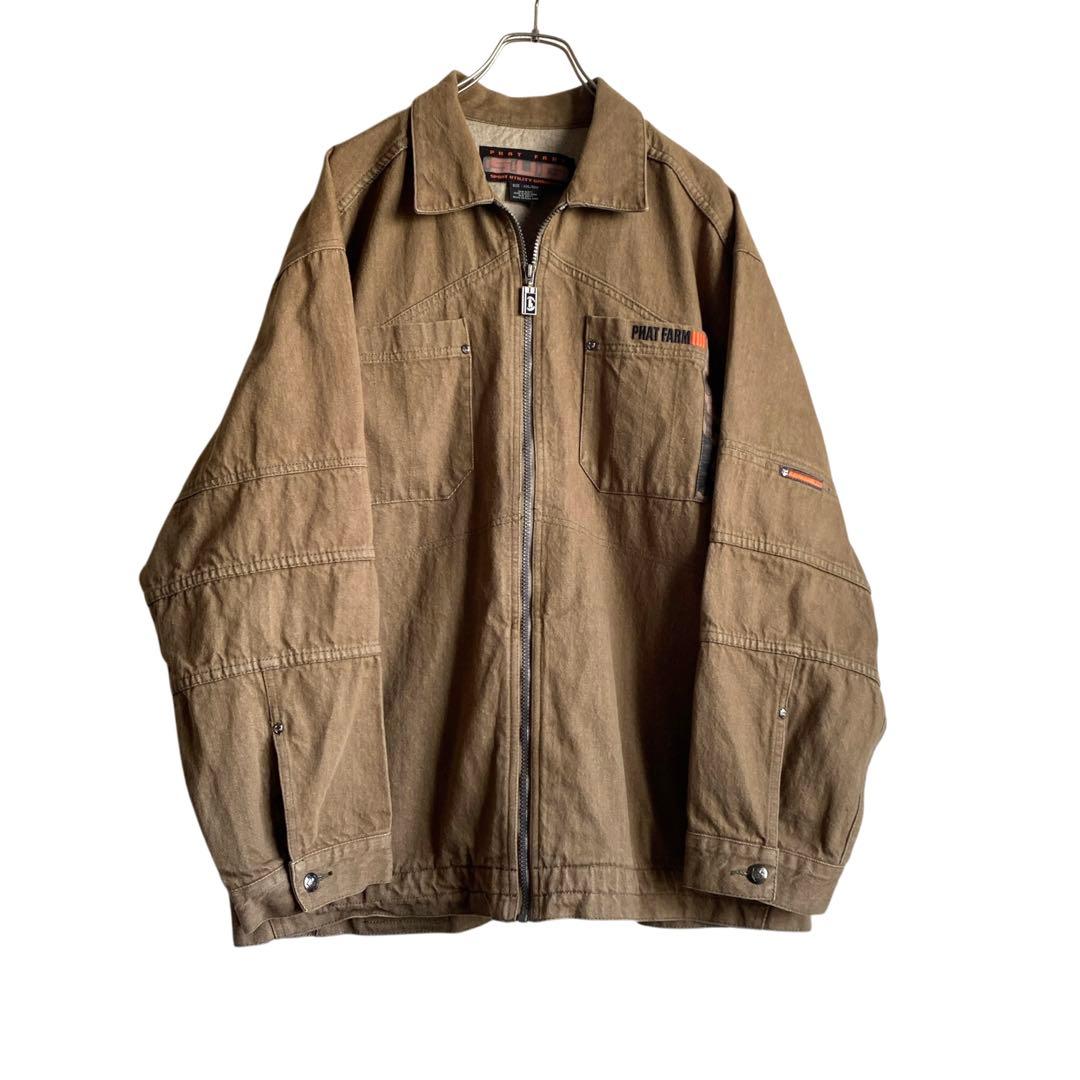 w*o様 90sy2k PHAT FARM SUG 先染めブラウン デニムジップ