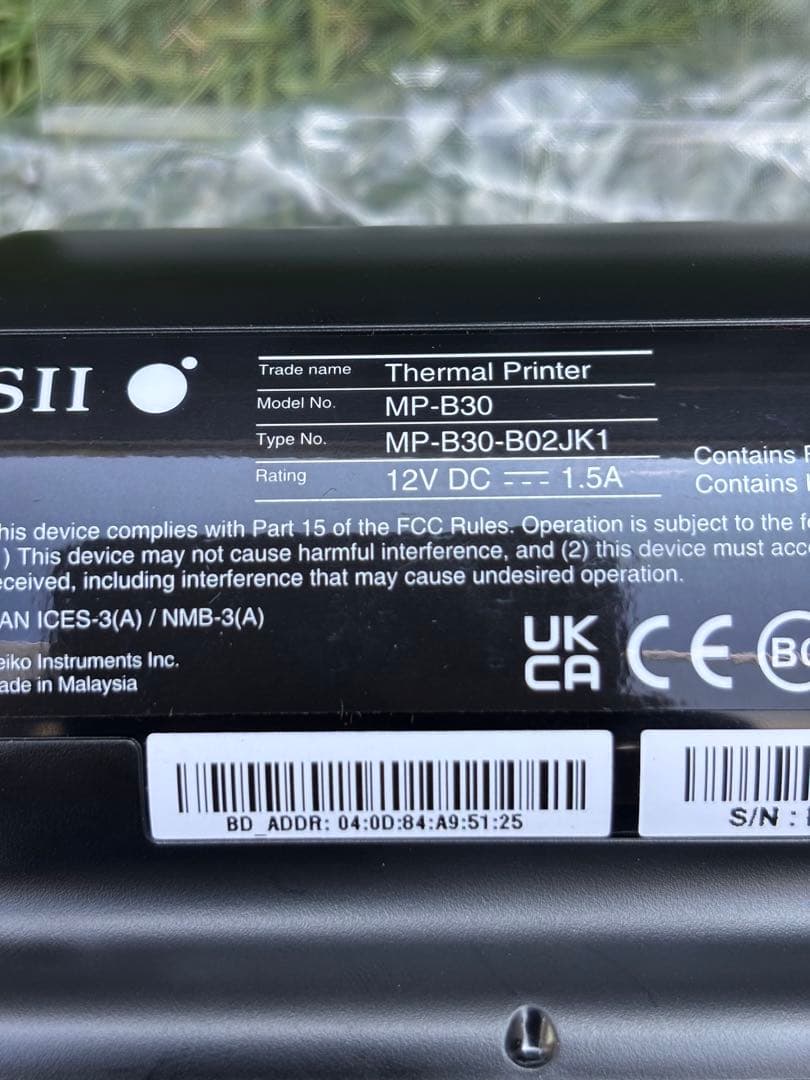 ツールプラネット Bluetoothプリンター MP-B30 ACアダプター