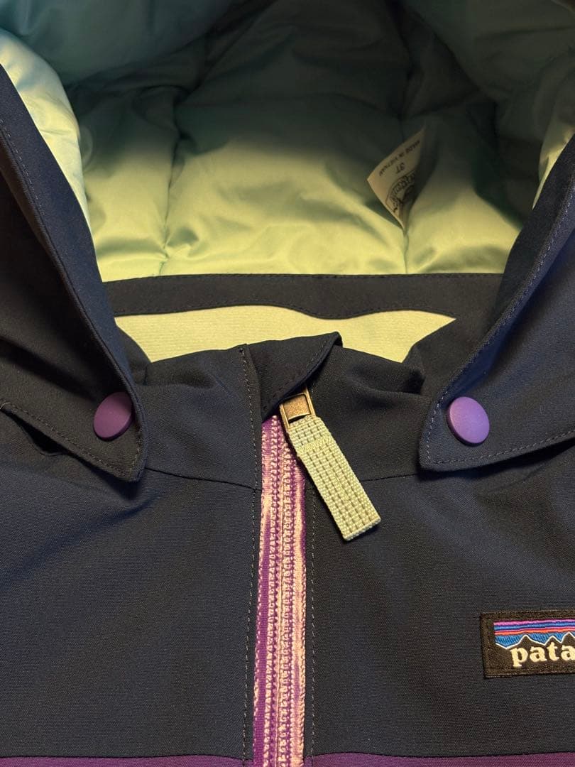 patagonia 子ども用スキーウェア パープル/ネイビー