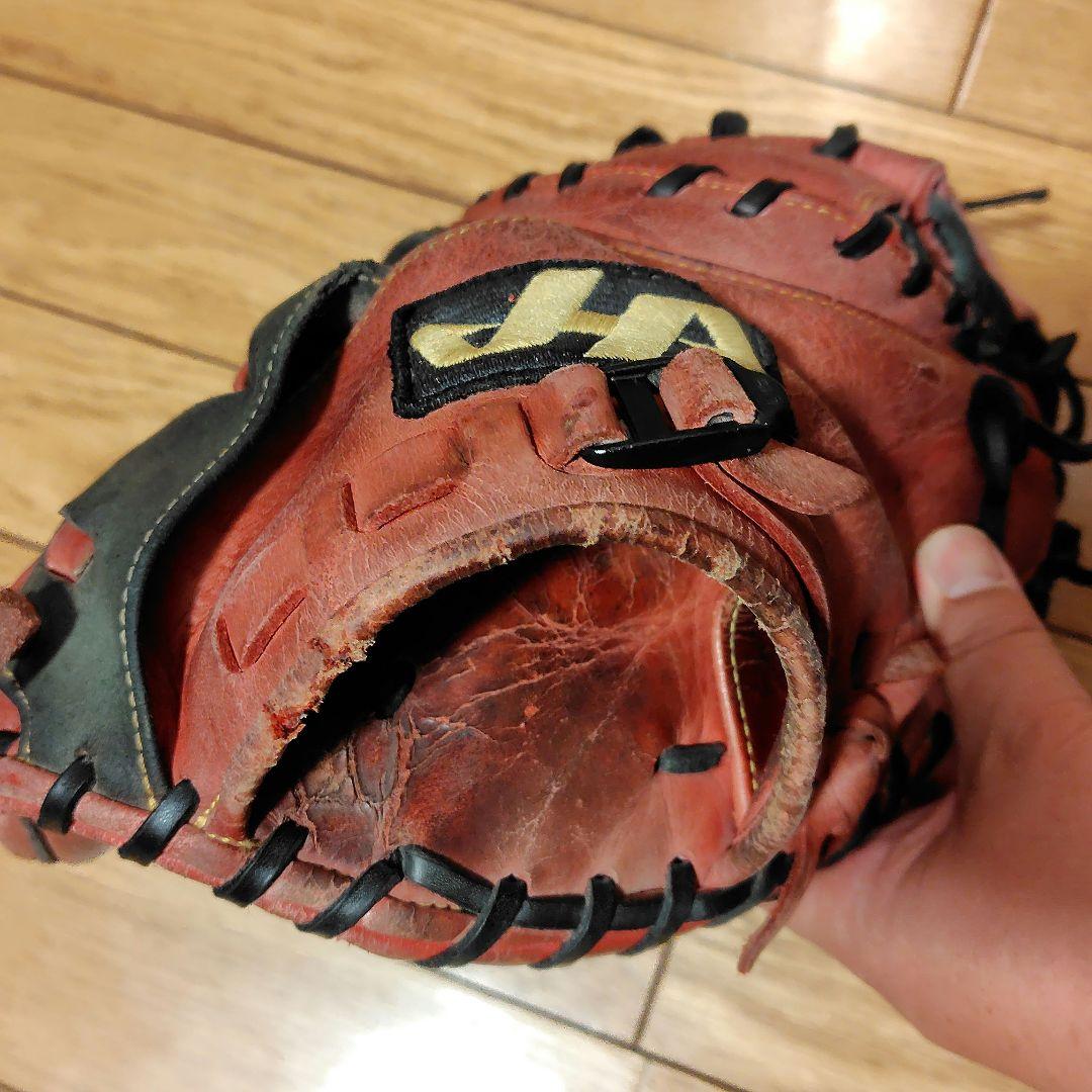 週末限定！！ハタケヤマ　キャッチャーミット　TH-YS2 軟式野球グローブ 赤黒