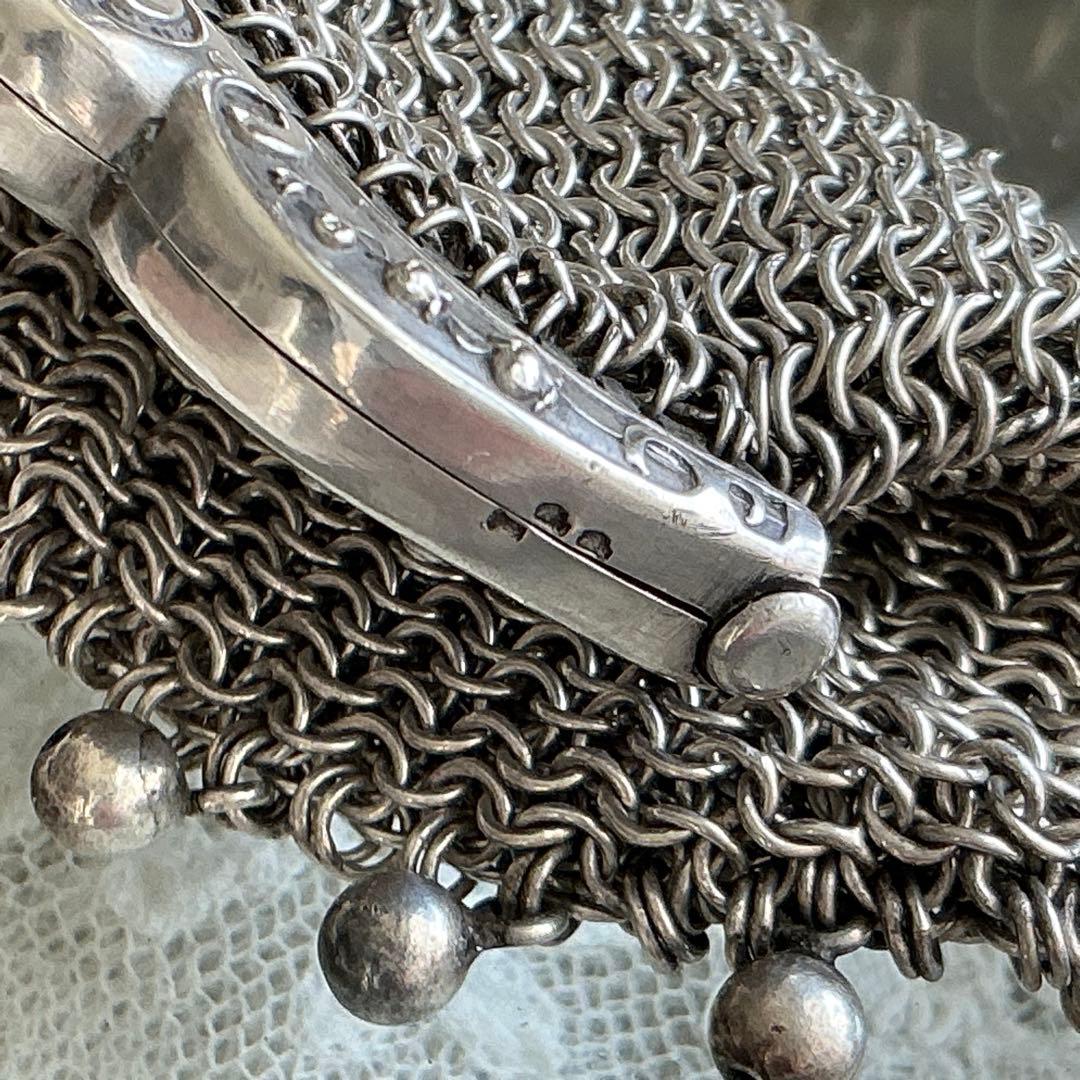 フランスアンティーク　すずらん　シルバー　純銀　パース　シャトレーン