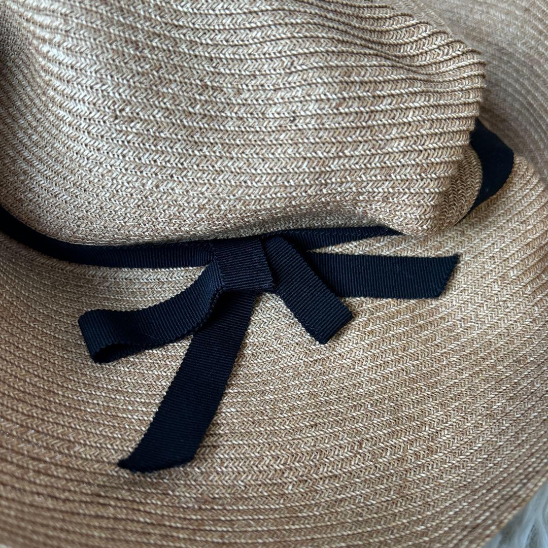 【美品】mature ha. ペーパーハット グログランリボン マチュアーハ