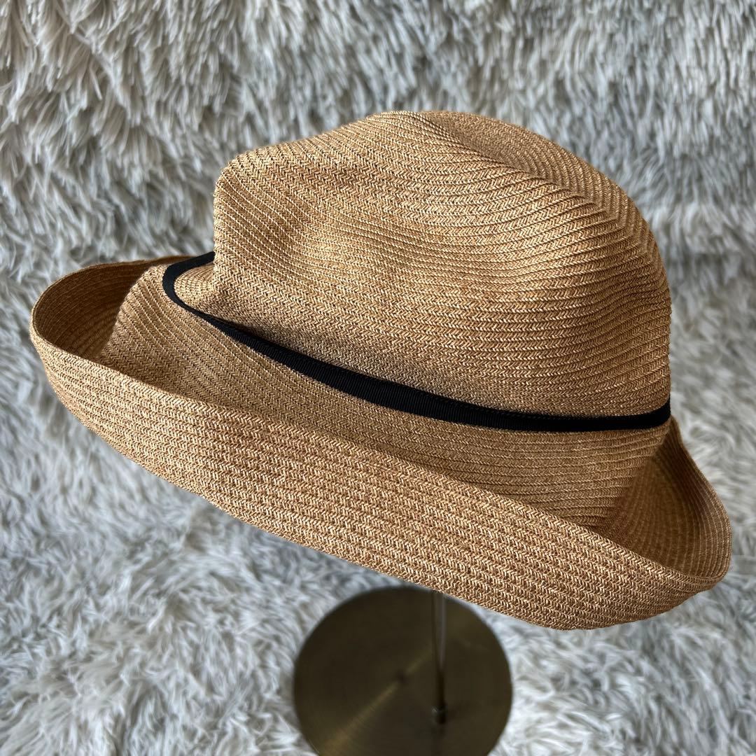 【美品】mature ha. ペーパーハット グログランリボン マチュアーハ