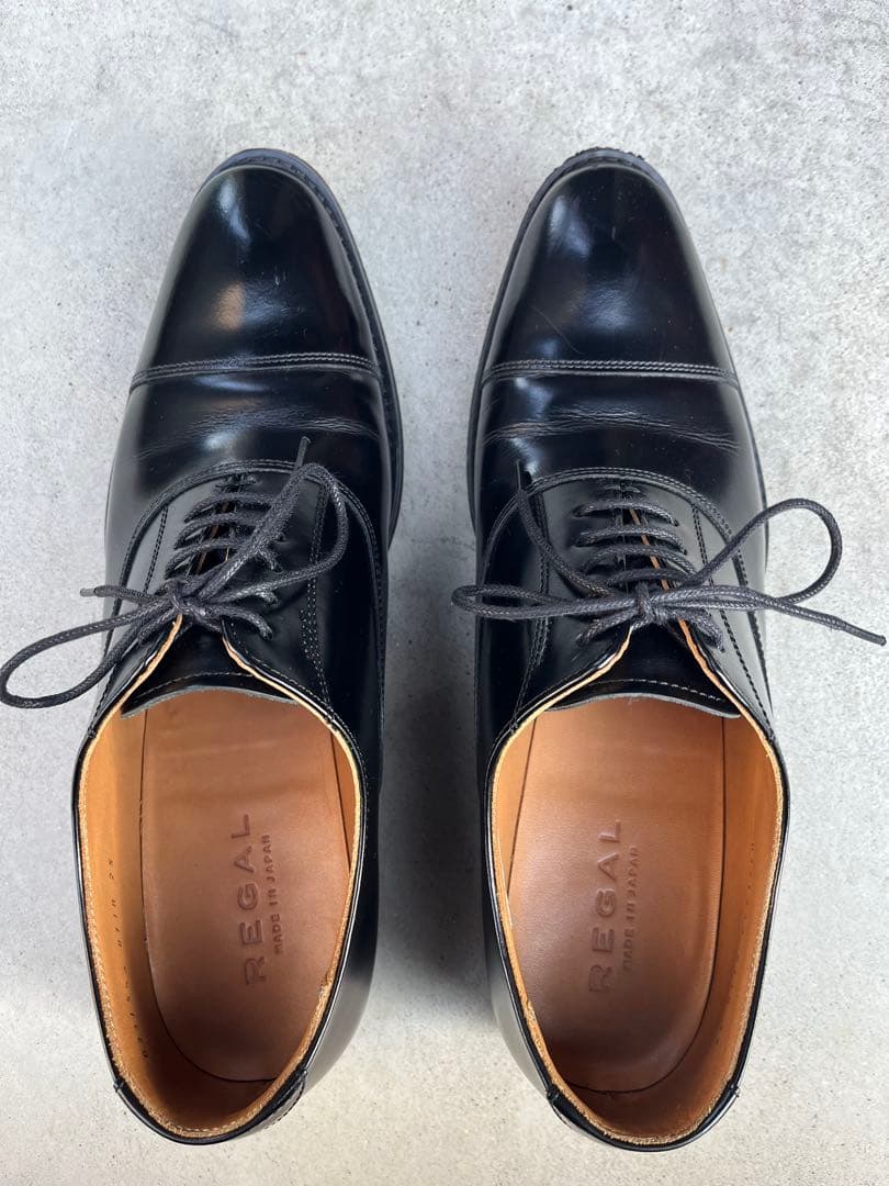 REGAL ブラック ドレスシューズ ストレートチップ