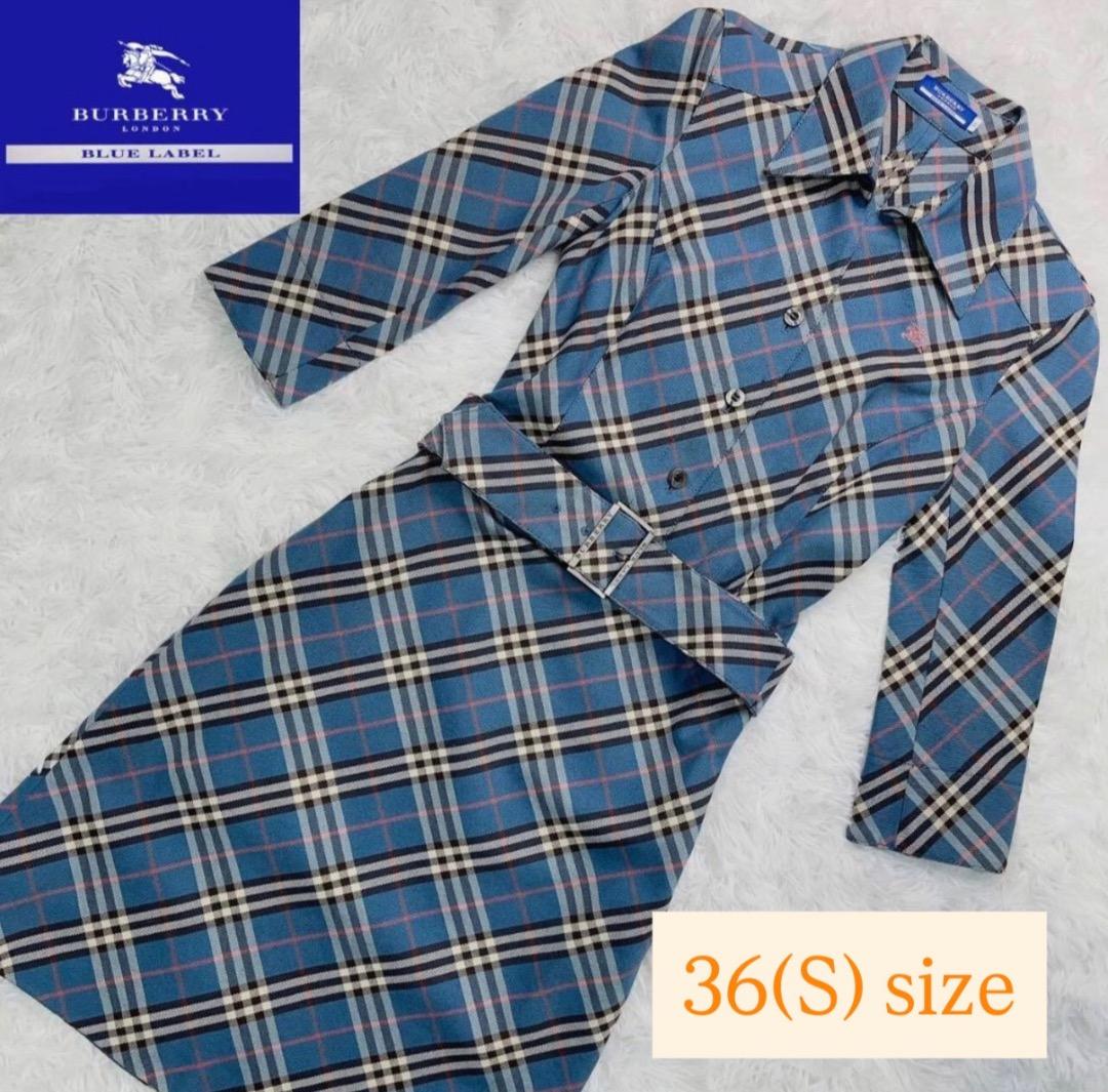 BURBERRY BLUE LABEL ノバチェックシャツワンピース 七分袖