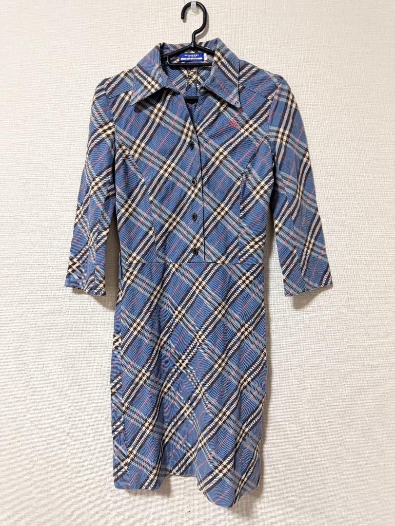 BURBERRY BLUE LABEL ノバチェックシャツワンピース 七分袖