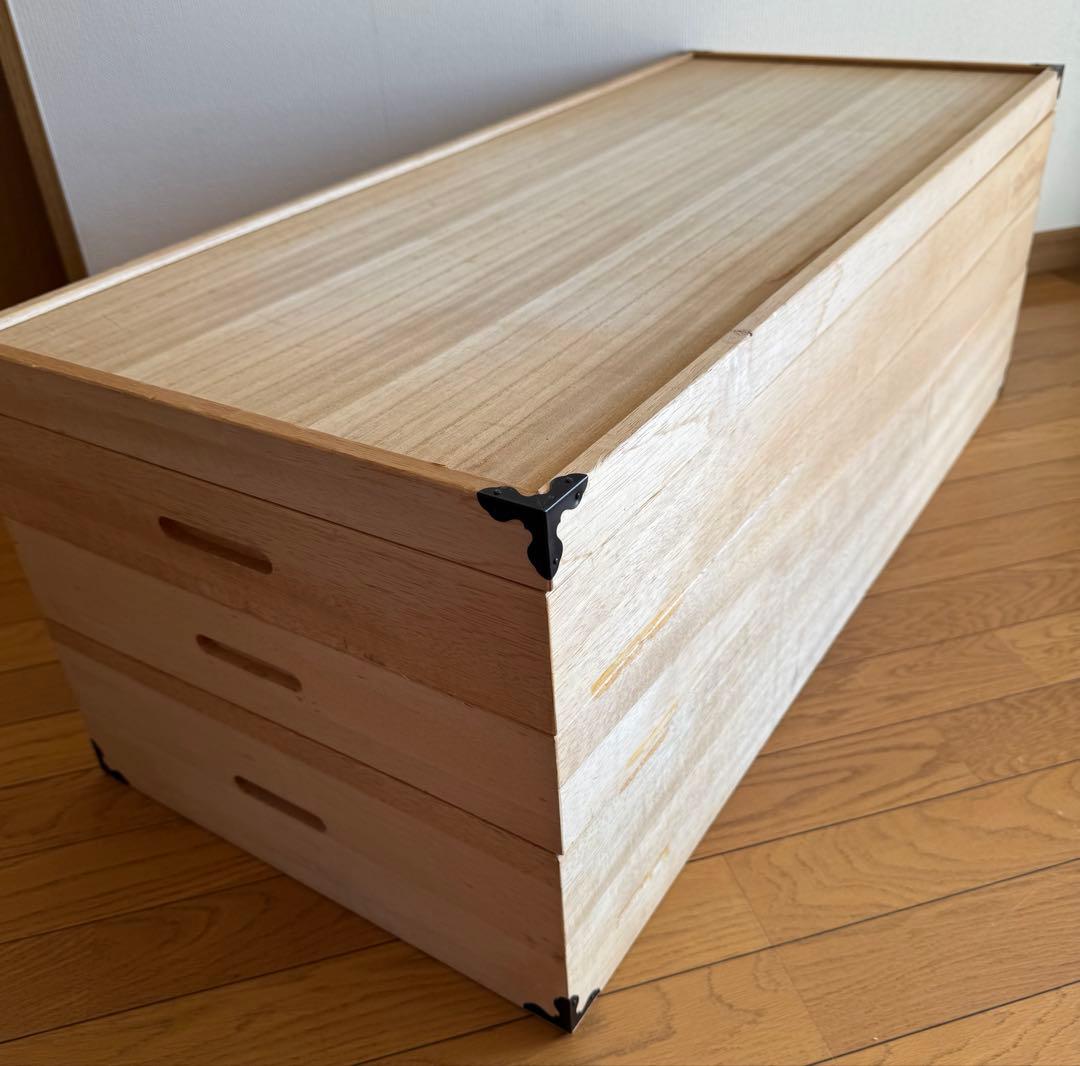 桐製 衣装ケース 3段 桐箱 桐ケース