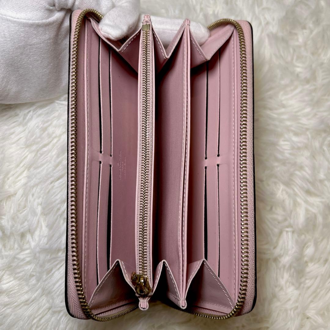 LOUIS VUITTON ヴェルニ ジッピーウォレット ピンク 長財布 箱付き