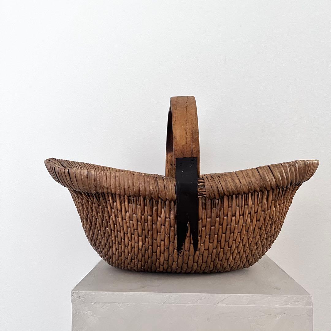 北欧ビンテージ　かご　ジュニパーのワンハンドル籠　バスケット