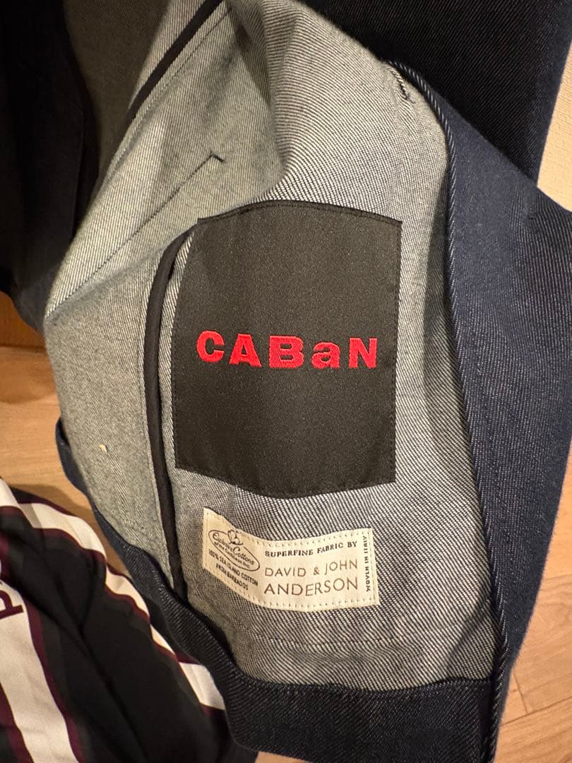 CABaN ネイビー ダブルブレストジャケット　デニムジャケット