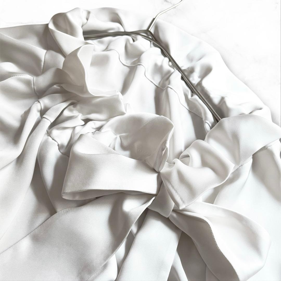 美品✨デザインワークス　サテンリボンブラウス　ボウタイ　日本製　38