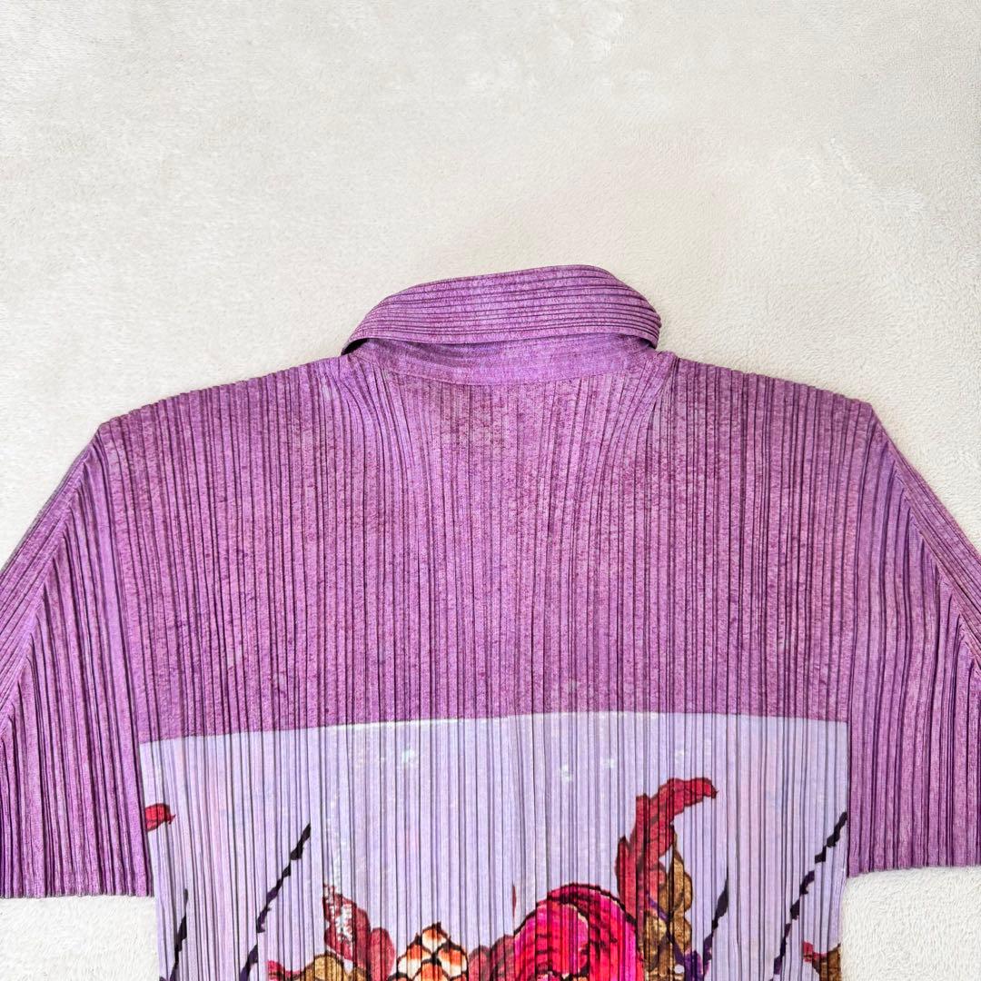 極美品✨PLEATS PLEASE プリーツ　花柄　シャツ　長袖　サイズ3