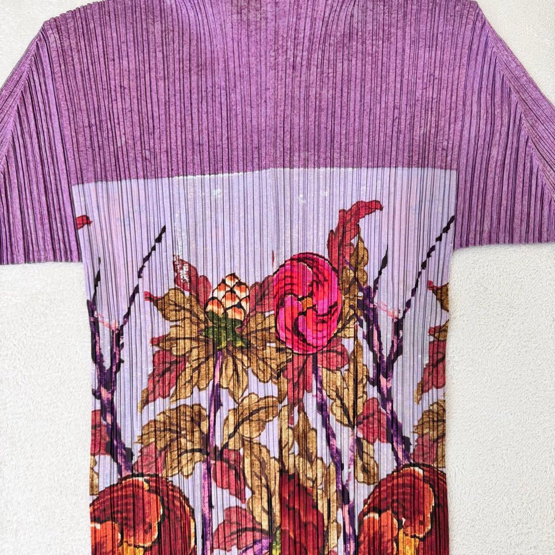 極美品✨PLEATS PLEASE プリーツ　花柄　シャツ　長袖　サイズ3