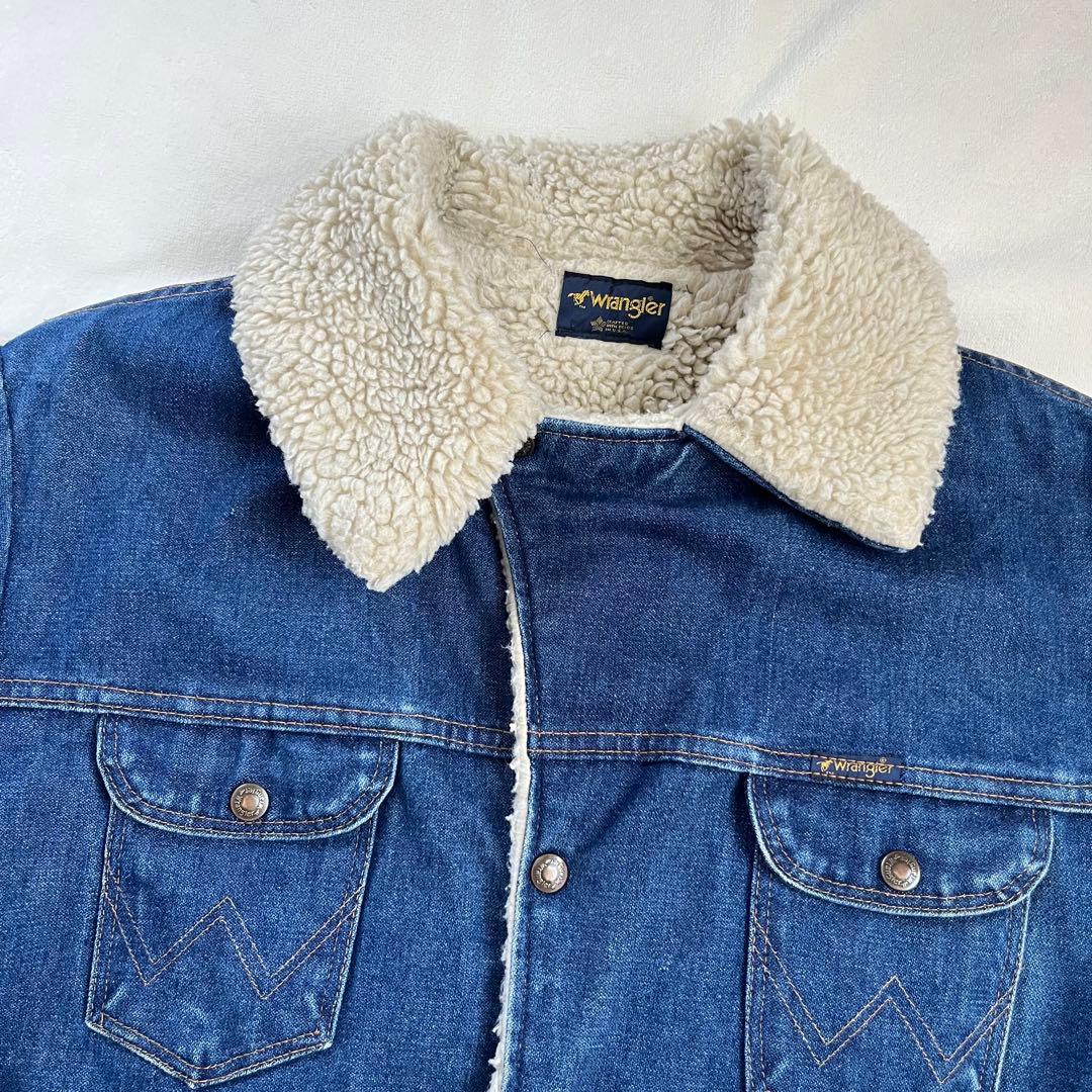 80s USA製 WRANGLER ボアデニムジャケット XL ランチジャケット
