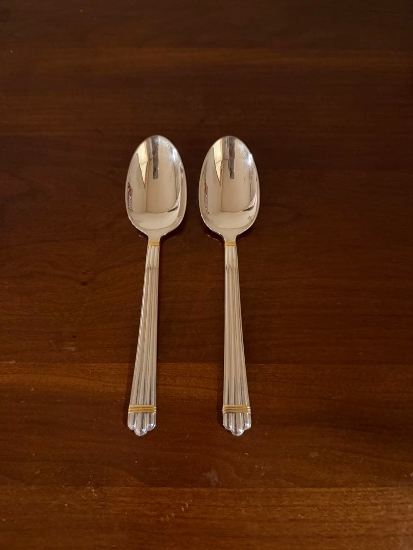 クリストフル　アリアゴールドリング　デザートスプーン　2本