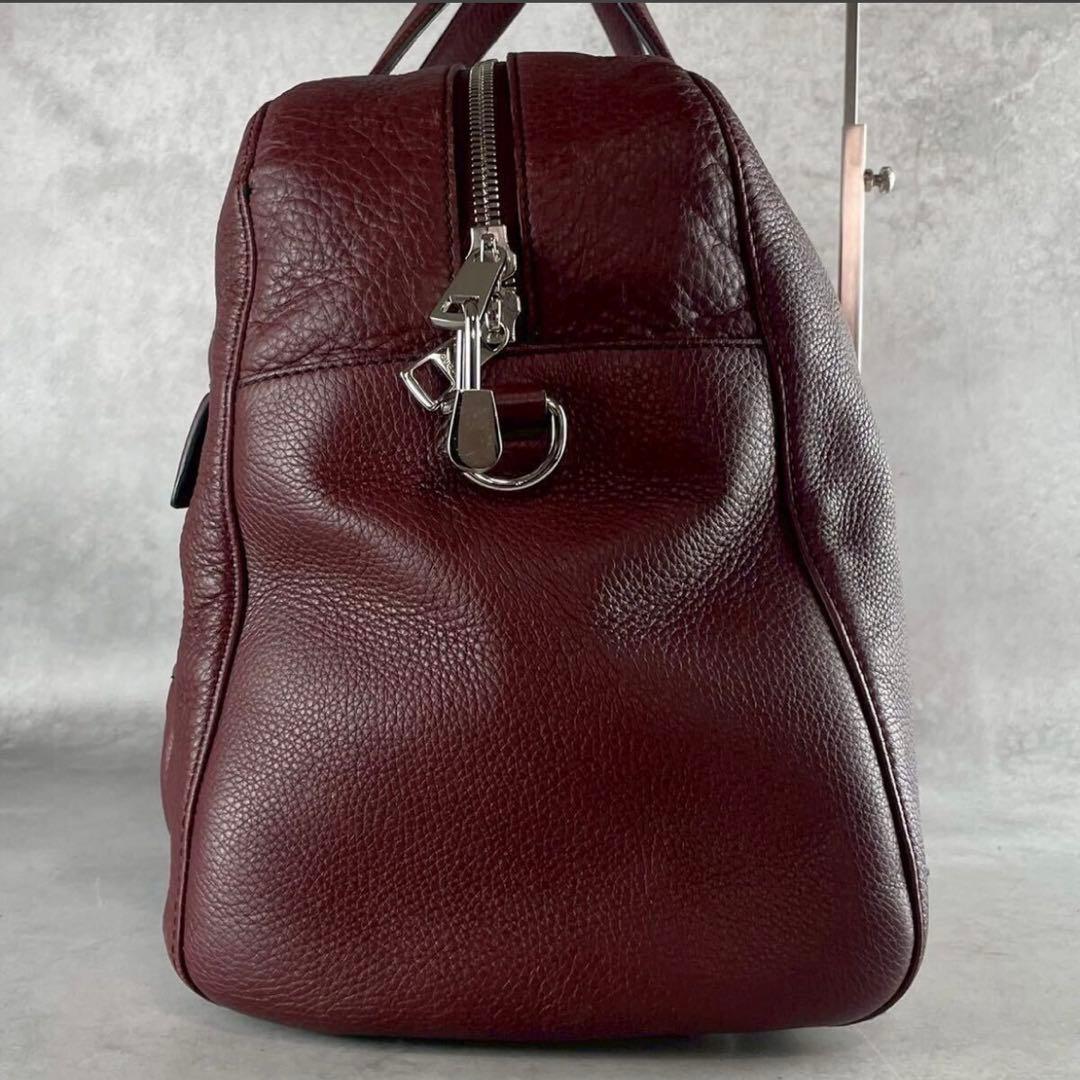 【美品 現行】グッチ ボストンバッグ 2way ソーホー エンボス ロゴ レザー