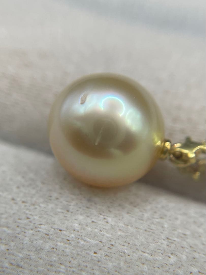 専用JA219★高級 ゴールデンパール10mm ダイヤ K18 ヘッド 鑑別付