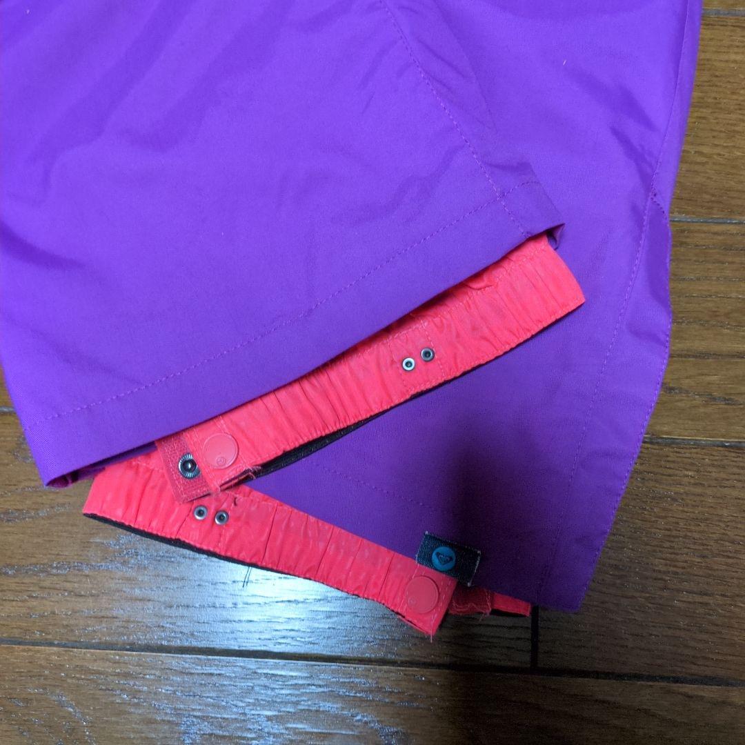 【美品】ROXY　スノボウェア　上下セット　Ｓ　総柄　　カラフル　ロゴ　パープル