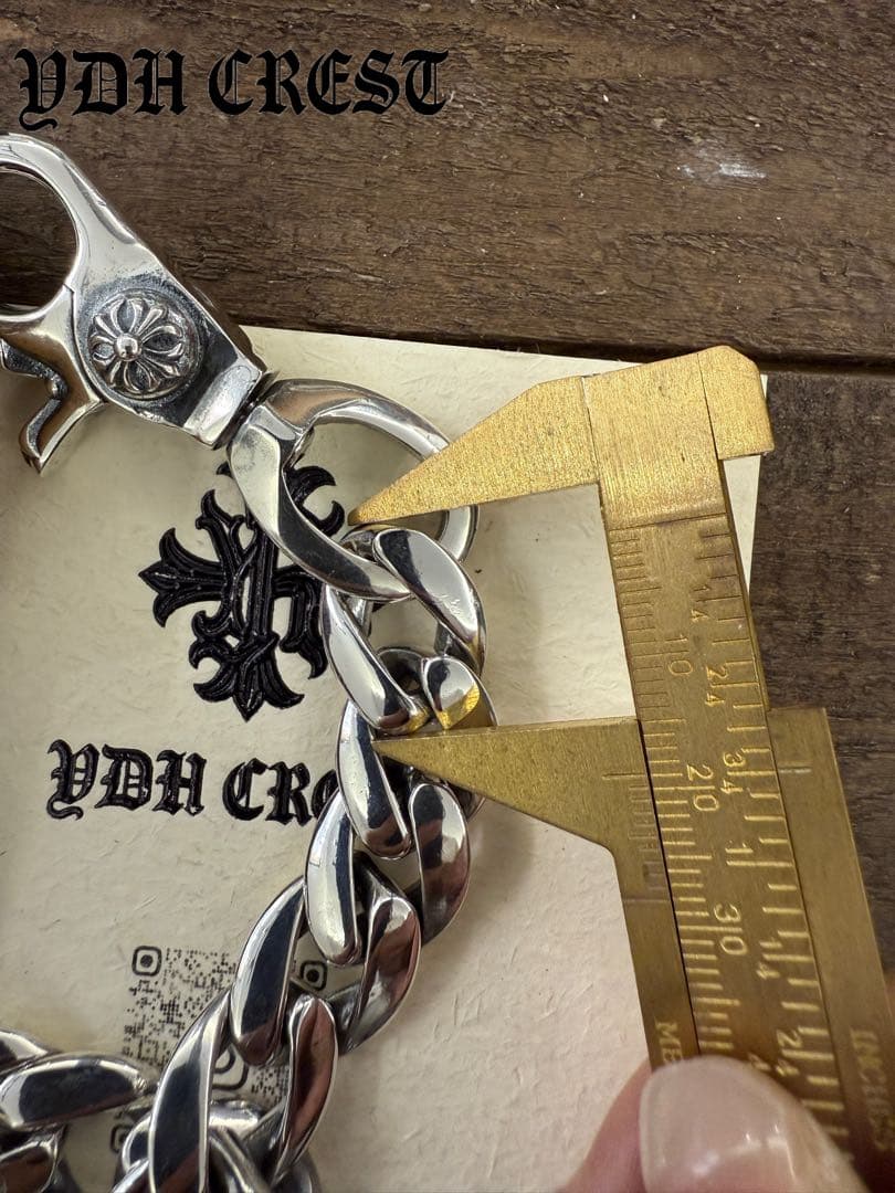 ★ZKWCN40　ウォレットチェーン　重厚クロスチームチェーン40cm　刻印有り