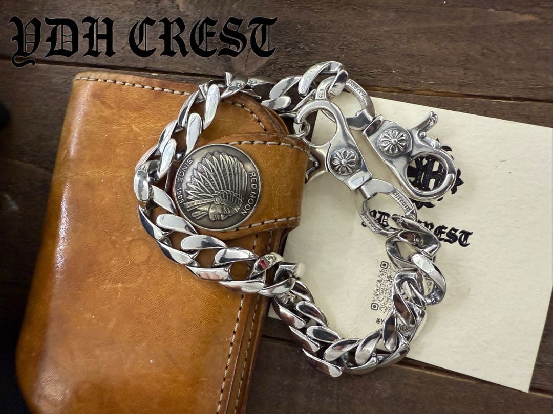 ★ZKWCN40　ウォレットチェーン　重厚クロスチームチェーン40cm　刻印有り