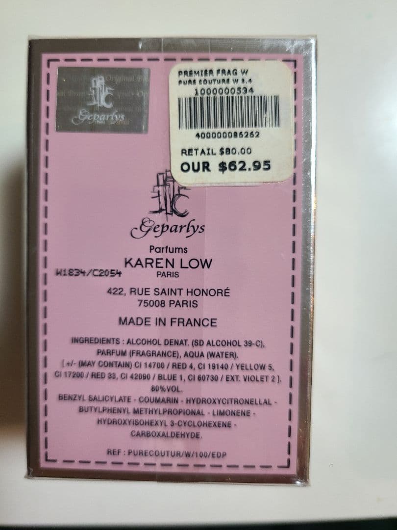 香水(女性用) PURE COUTURE FOR WOMEN 100ml