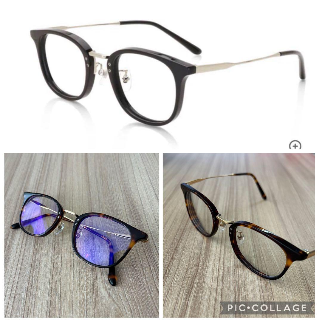 ジンズJINSブルーライトカット鼈甲めがね度入りメガネ眼鏡ベッコウべっ申レンズ