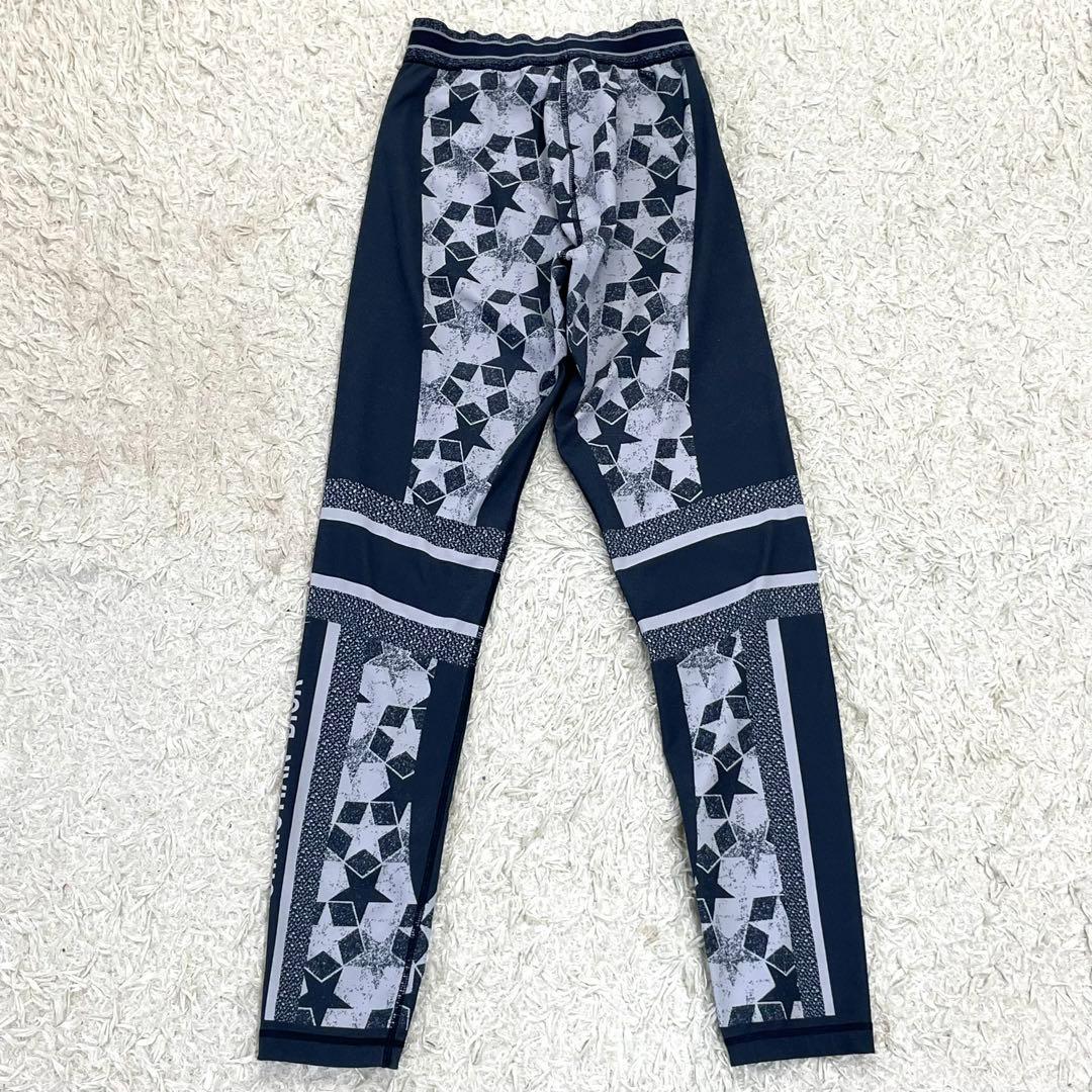 【美品】DIOR ロゴ スター 総柄 スパッツ パンツ ネイビー XS
