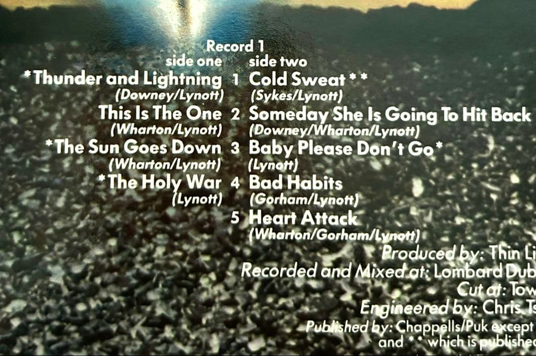 貴重Thin Lizzy Thunder & Lightning UK盤2LP