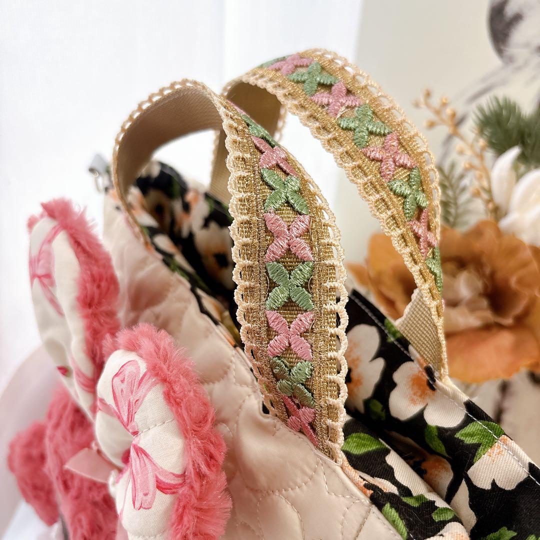 み*️様 コヤンイサムチョン　バック　お花クラウディちゃん　インド刺繍　お揃いポ