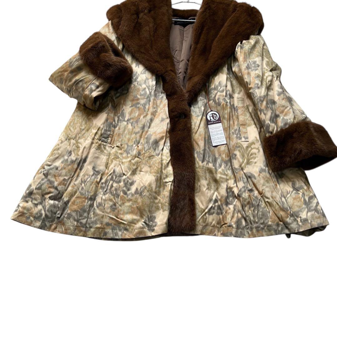 裾周り230cm 未使用品 デザインコート ミンク リアルファーコート XL相当