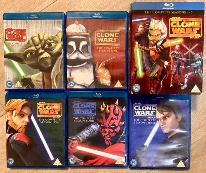 Star Wars: Clone Wars 1-5 [DVD] ブルーレイ　英語