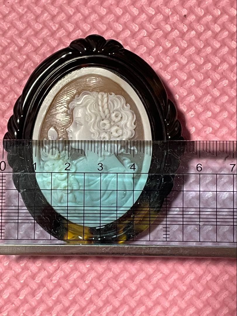 カメオ ベッコウ カメオ 希少 ヴィンテージ サイン入り