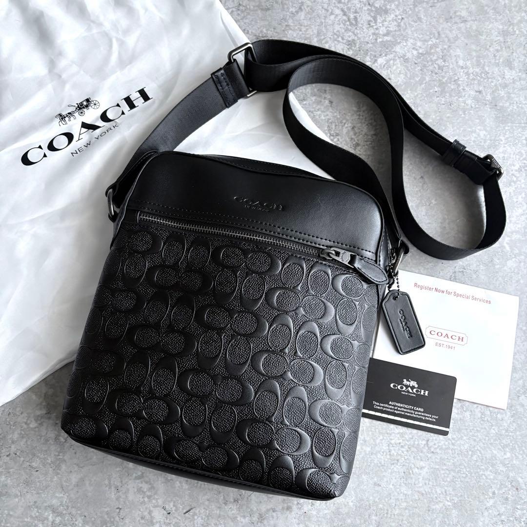 【極美品】COACH シグネチャー フライトバッグ ショルダーバッグ チャーム付