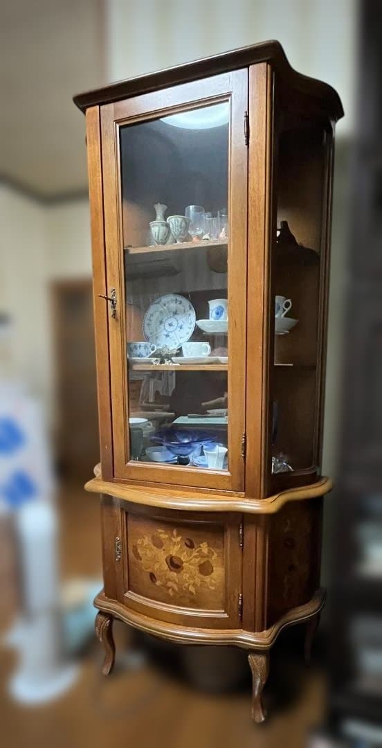 木製　ガラスキャビネット　ディスプレイケース　ショーケース　飾り棚　インテリア