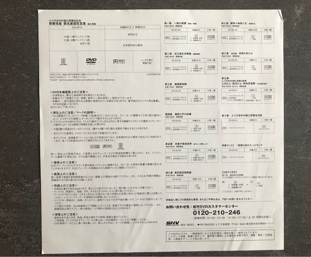 十八代目 中村勘三郎　襲名記念DVDボックス 歌舞伎座襲名披露狂言集 勘三郎箱