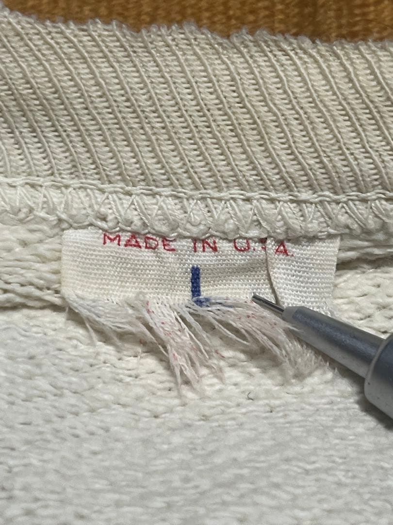 50s USA製 Russell スウェット \"UNI\" 前V 染み込み ボロ