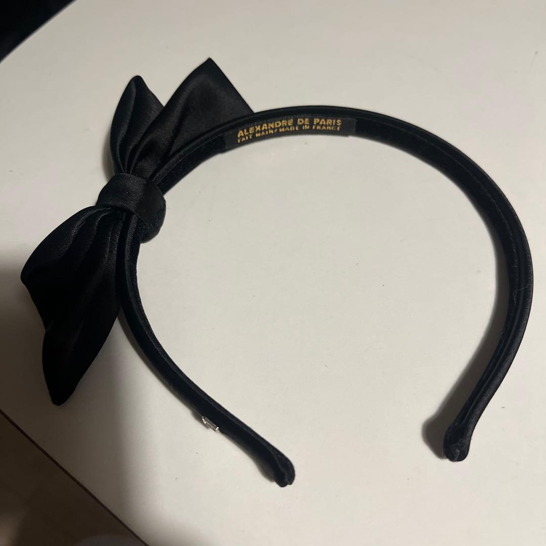 ALEXANDRE DE PARIS ブラックリボンヘアバンド