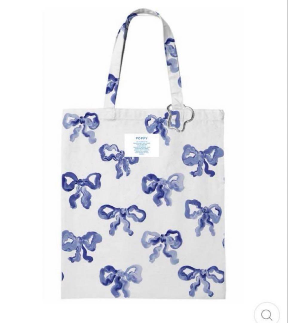 Poppy リボン柄 トートバッグ