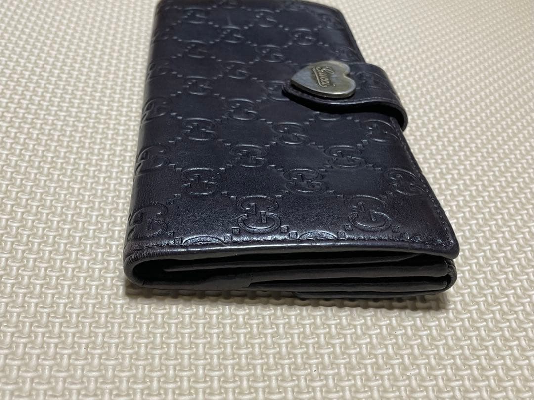 GUCCI グッチ 長財布 シマ ラブリーハート ハート GG ロゴ ブラック