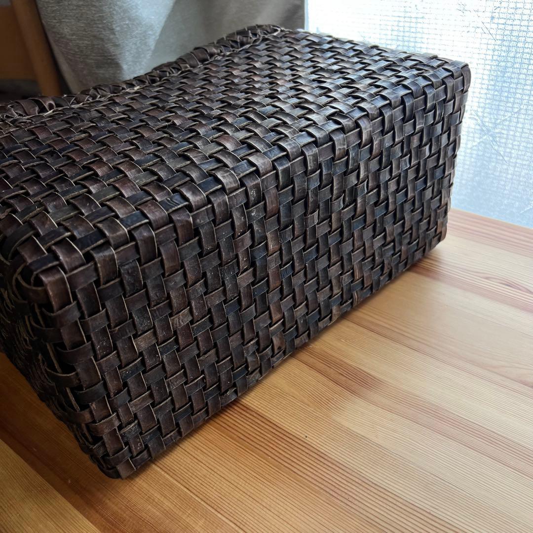 胡桃 かごバッグ 大きめ A4収納可 8mmひご