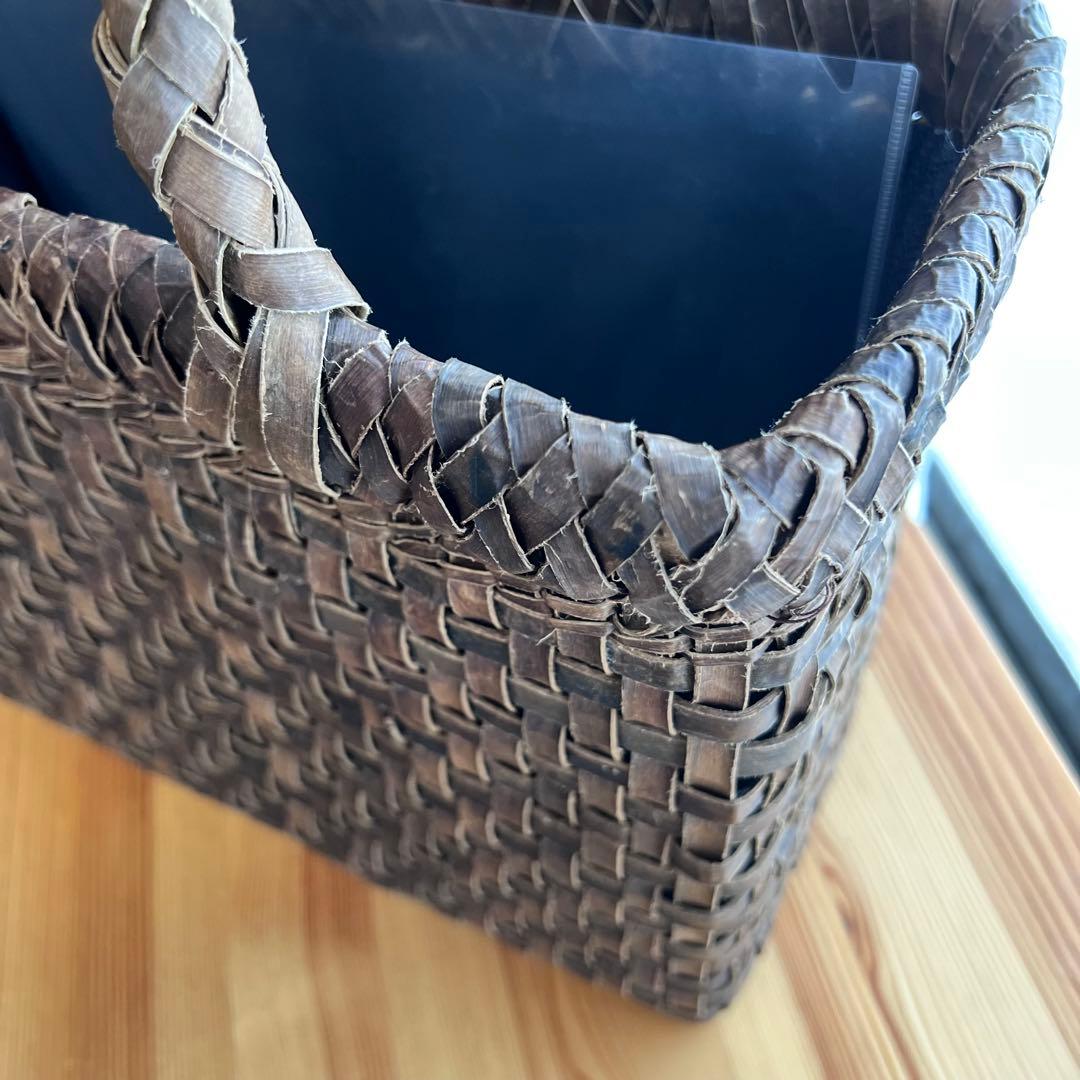 胡桃 かごバッグ 大きめ A4収納可 8mmひご