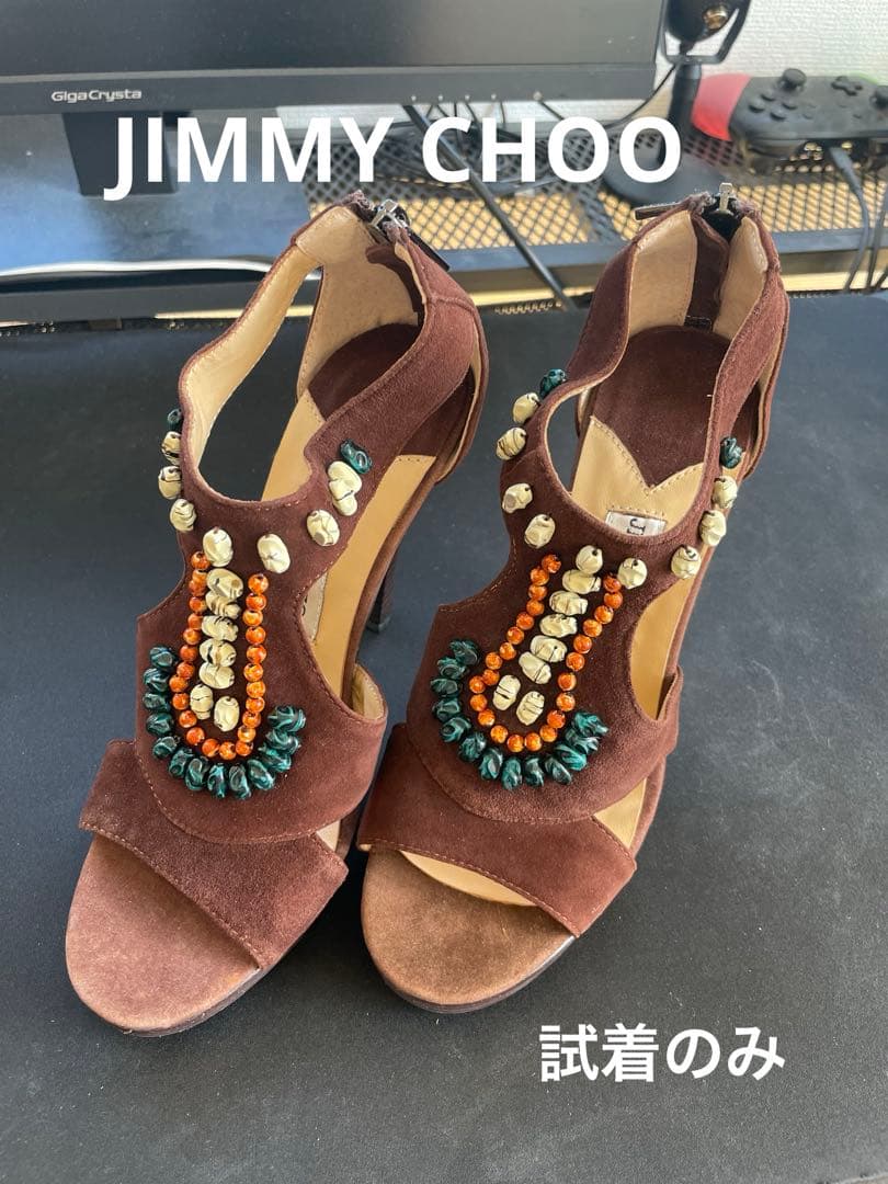 JIMMY CHOO 未使用近い 飾り付 サンダル 23cm