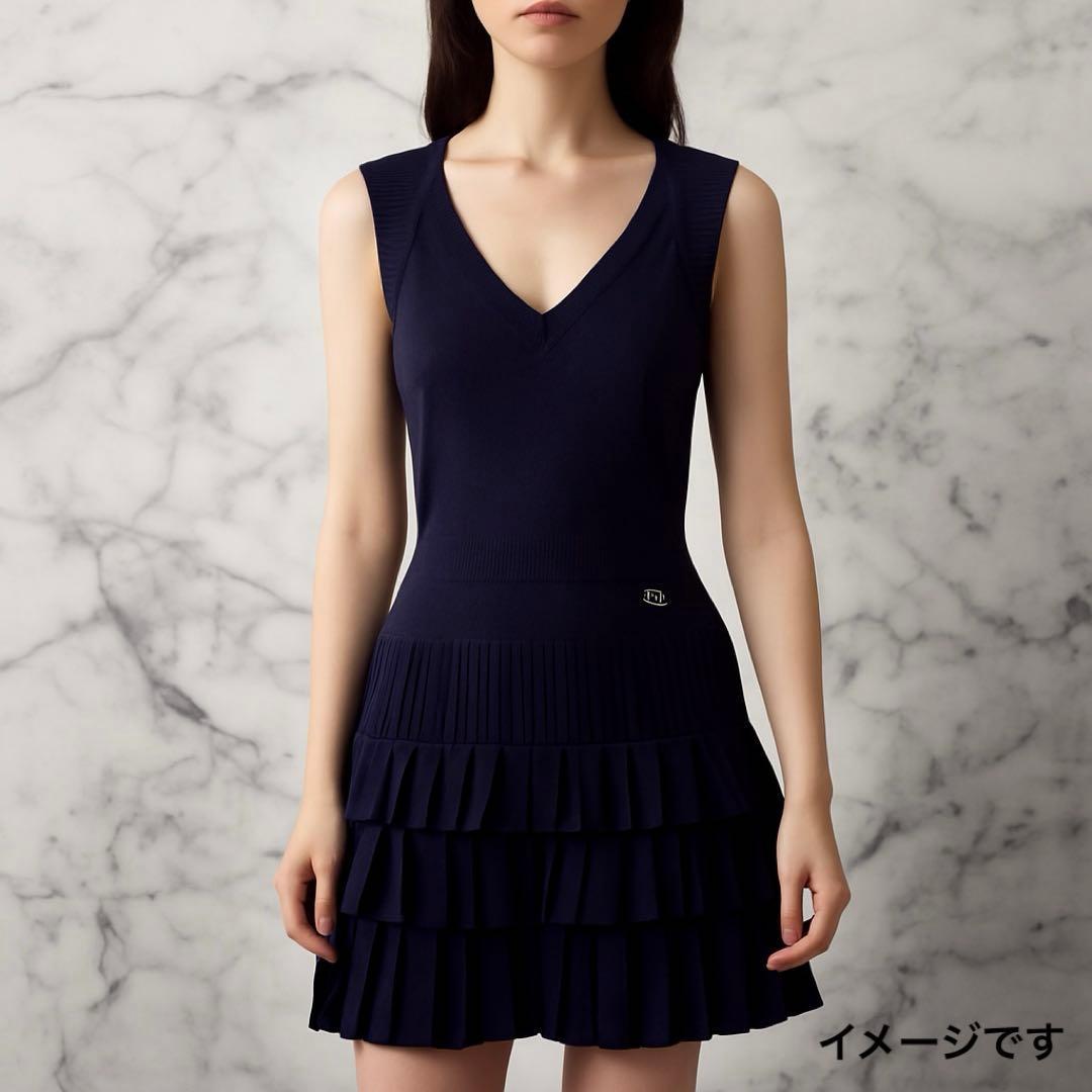 ✨カリーナ様CHANEL✨ティアードフリルワンピース 40　 着丈約80㌢