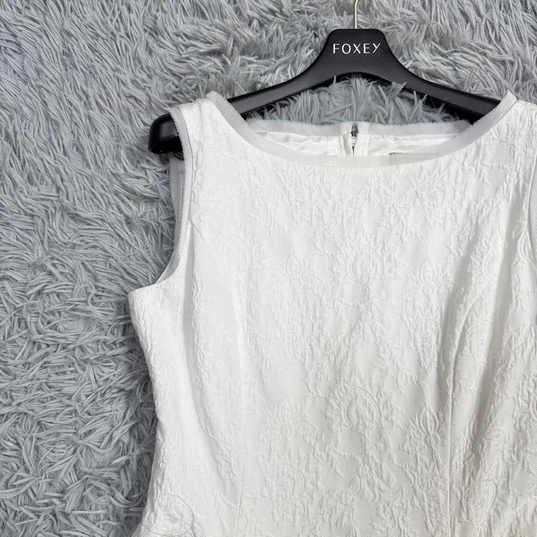 極美品✨デイジーリンフォクシー 10万 ワッフルレディ ジャガードドレス 白