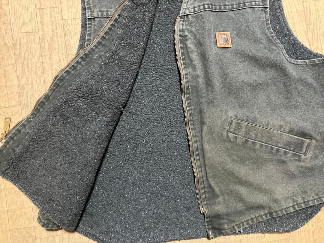 Carhartt カーハート ダックベスト 90sUSA製　ダークグレーオリーブ