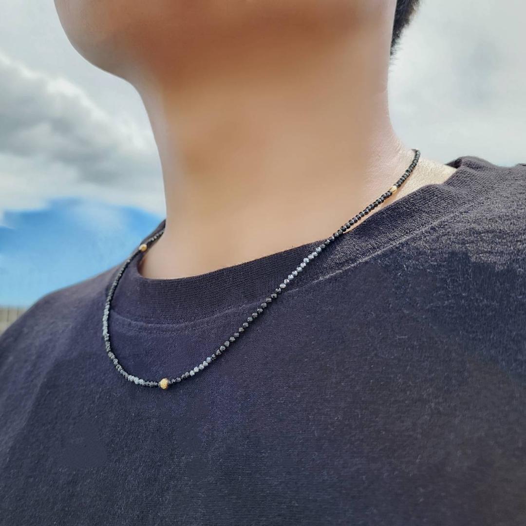 重厚な美しさとパワーを兼ね備えた K18ゴールド×テラヘルツ×スピネルネックレス