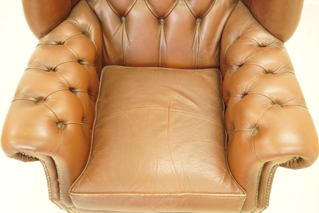 期間限定割引　英国　ヴィンテージ　チェスターフィールド　イギリス製ブラウン