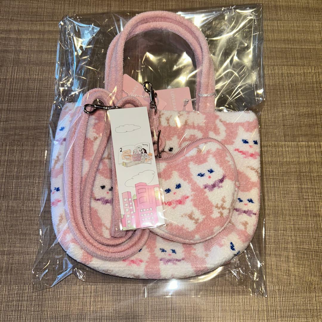 フェイラー モフモフネコチャン バッグ ハート型ポーチ